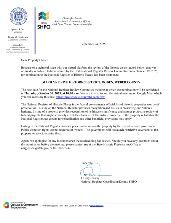 SHPO Letter of Notice