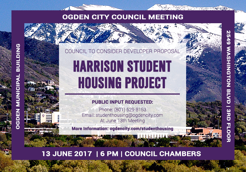 The Council will receive public input on a developer's proposal for student housing on Harrison.